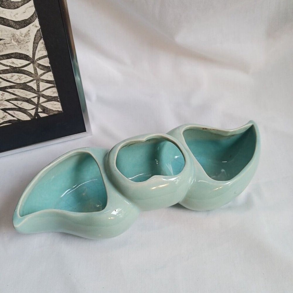 Hall Turquoise Three Section Succulent Planter